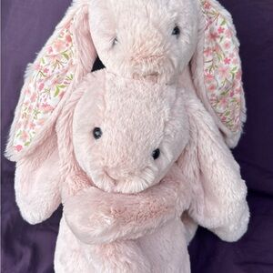 Jellycat bundle BASHFUL BLUSH &  BLOSSOM BLUSH CHERRY BUNNY Authentic EASTER